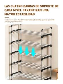 Double Shoe Rack Organizer With Waterproof Fabric Cover, 8-Tier Steel Frame Shelf, 8-Tier Canvas Shoe Rack, Shoe Cabinet, Freestanding Shoe Organizer For Living Room And Hallway, Can Store 36 Pairs Of Shoes With Dustproof Cover. - 銀色 - 查看 8