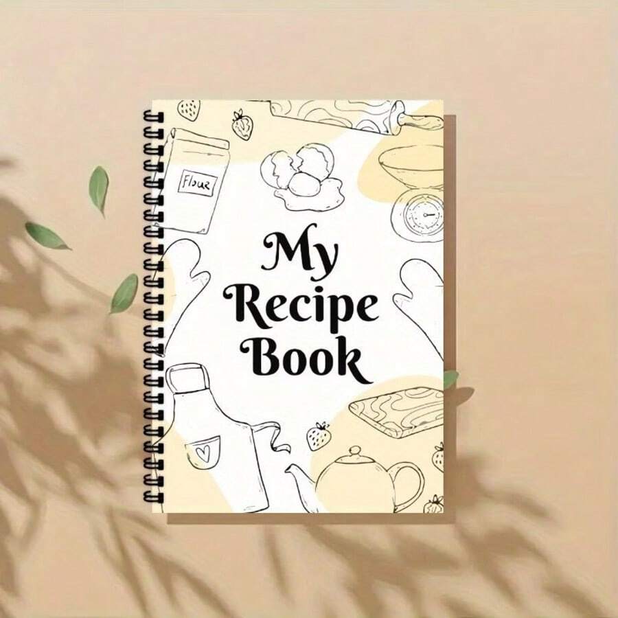 Libro de Recetas de Papel A5 - Encuadernado en Espiral, 50 Hojas (100 Páginas) Para Registrar Tus Propias Recetas. Cuaderno de Recetas en Blanco con Etiquetas, Adecuado para Entusiastas de la Cocina Casera, Creación de Libro de Recetas | Diseño de Portada Divertido | Cuaderno Duradero - I - Ver 1