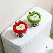 Cute Colorful Apple-Shaped Toilet Tank Button, Nail-Friendly Toilet Flush Switch, Universal Toilet Seat Lifter - Apple - View 3