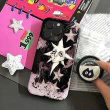 **Funda para teléfono con diseño de estrellas, compatible con Samsung, Apple, VIVO, OPPO, , Transsion, ,  y Honor. Fabricada en TPU, ofrece protección contra golpes y caídas. Un regalo perfecto para amigos y familiares.** - Negro - Ver 4
