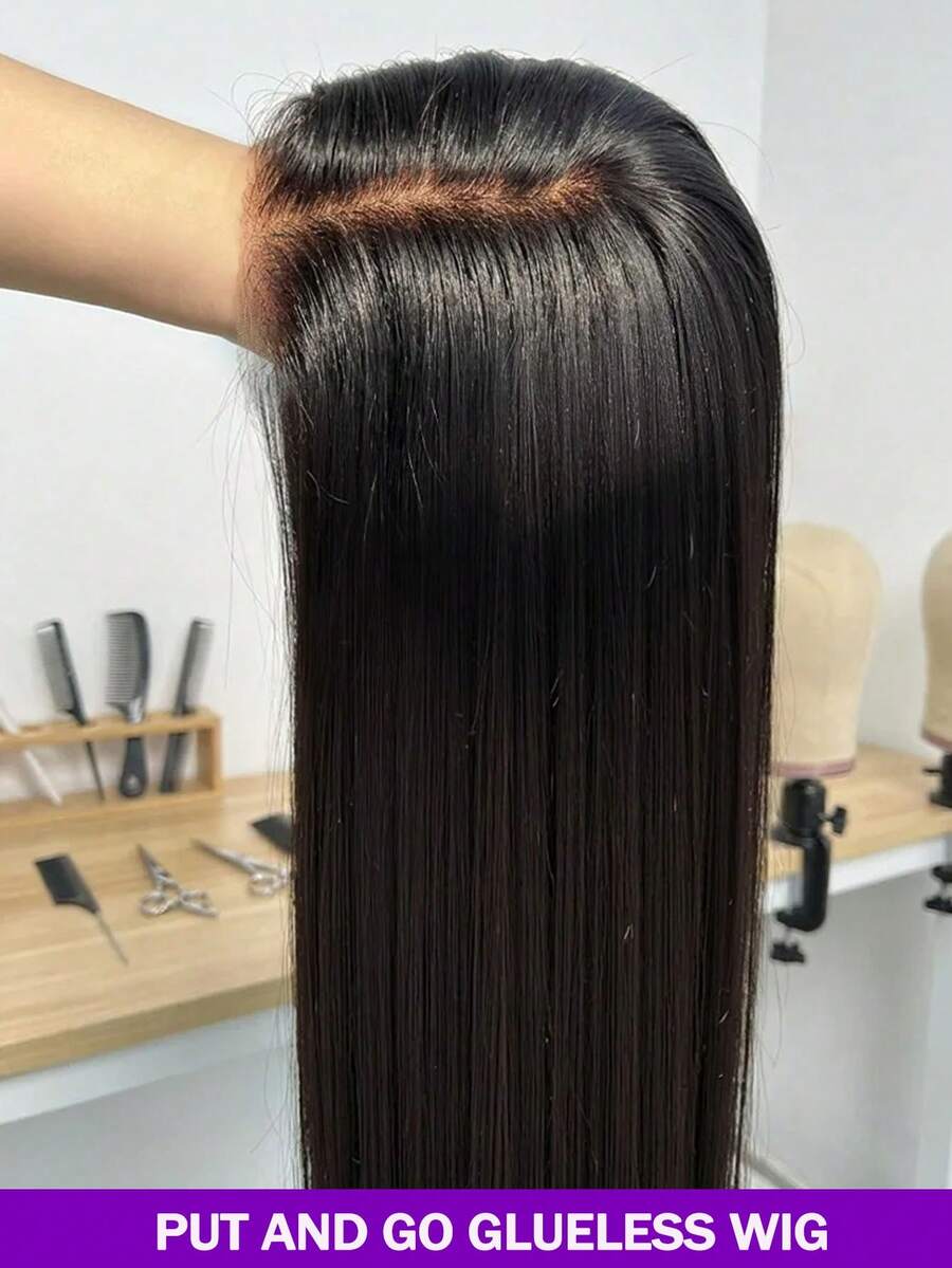 8-34 Inch 13x4 High Density Brazilian Virgin Hair Full Lace Front Wig And 5*5 Glueless Front Wig 200% Density, #1B Black With Honey Blonde, Pre-Cut Hairline, Pre-Cut Bangs, Suitable For Daily Wear, Party, Christmas