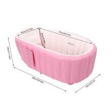 Inflatable Pet Bathtub Indoor & Outdoor Use Puppy Bath Pool Portable Shower Tray Foldable Pool For Dogs, Rabbit, Cat, Duck, Bird - Pink - View 4
