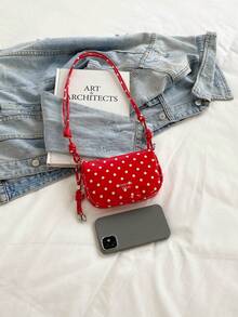 Polka Dot Mini Small Bag Women's New Style Exquisite Compact Fashionable Versatile Crossbody Bag - Red - View 5