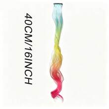5pcs Long Curl Hair Roller Set With Synthetic Hair Extensions, Suitable For Dyed And Permed Hair - Multicolor - View 3