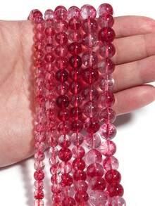 6 8 10mm Natural Stone Red Phantom Quartz Round Loose Spacer Beads For Jewelry DIY Bracelet Necklace Making Accessories - Multicolor - View 1