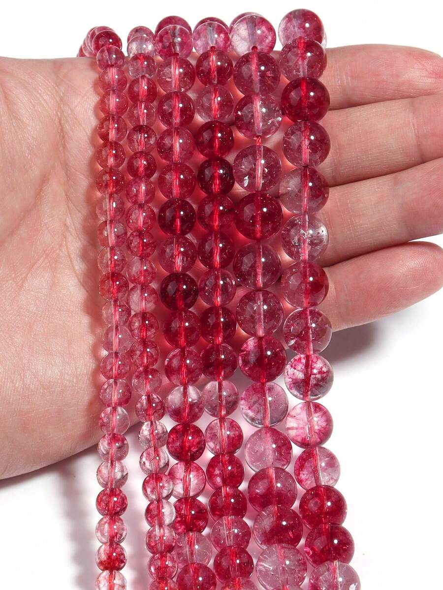 6 8 10mm Natural Stone Red Phantom Quartz Round Loose Spacer Beads For Jewelry DIY Bracelet Necklace Making Accessories - Multicolor - View 1