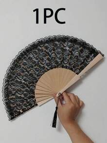 1件波點手搖扇，輕巧可折疊，適合夏季日常使用，可作為海灘場景與日常穿搭的精美拍照道具，時尚涼感配件 - 多色 - 查看 15