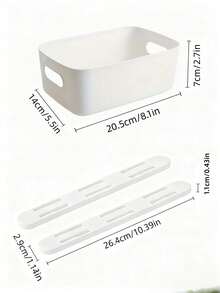 10pcs Plastic Storage Baskets, Organizing Baskets For Home And Office, Storage Boxes With Handles, Multi-Functional Stylish Home Storage, Stackable Storage Boxes, Suitable For Bedroom, Bathroom, Dorm, Laundry Room And Closet - Multicolor - View 5