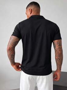 GRDR 男士夏季 Polo 衫，适合商务、办公、会议和谈判场合 - 黑色 - 查看 10