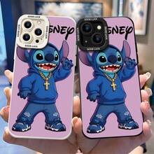 Disney Lilo & Stitch Phone Case - Street-Style Stitch In A Blue Hoodie, On A Soft Pink Background. Compatible With IPhone 17, 16, 15, 14, 13, 12, 11 Pro Series And Galaxy S22, S23, S24, S25 Models, Ideal For Birthdays, Holidays, Anniversaries, Graduation Gifts, Or Any Special Occasion. - màu đen - Xem 3