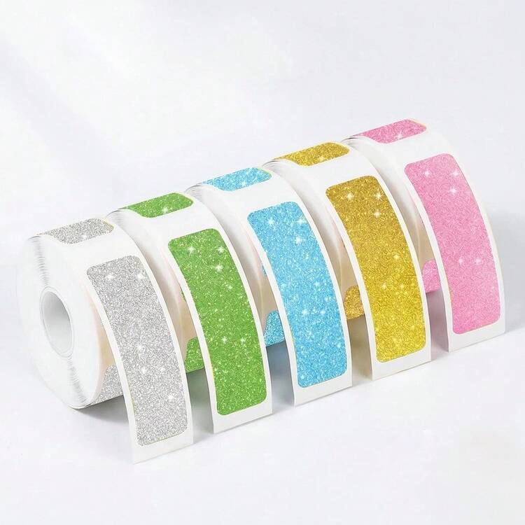 12x40mm Nhãn dán lấp lánh cho máy in nhãn Markife P15 P12 P11 D30 Q30S, chống nước, tự dính, giấy chủ đề - 12x40mm - Xem 1