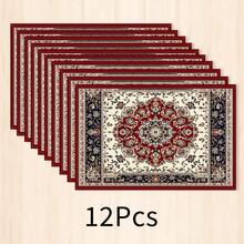 1pc Persian Style Placemat, Breakfast Mat, Coffee Mat, Coaster Set, Bowl & Plate Mat, Home Decor, Kitchen Accessory, Easy To Clean Placemat, Suitable For Family, Kitchen & Dining Table Decor, Holiday Gift, Multi-Piece Set, Linen Placemat - Multicolor - View 17
