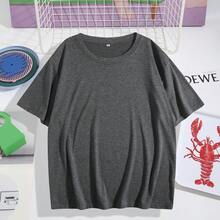 Women's Casual Cotton Short Sleeve Round Neck T-Shirt With Puerto Rico Island Graphic For Summer Outfits And Vacay - 深灰色 - 查看 2
