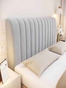 1pc Off-White Minimalist Vertical Striped Headboard Cover, 360° Full Wrap Anti-Collision, Suitable For Thin And Thick Headboards, Adjustable, Easy To Remove And Wash, Bedroom Decor - Off White - View 4