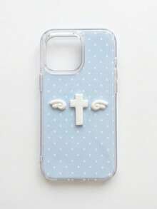 1個 Y2K 原創設計圓點 3D 交叉翅膀手機殼，適用於 iPhone 17 Pro Max 17 Pro Air 16 15 14 13 12 11 Pro Max Plus，手工製作 - 藍色 - 查看 2