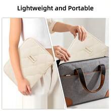 DANYCASE 11 Inch Tablet Sleeve Protective Padded Carrying Case Compatible With IPad 10th Gen 11th Gen 10.9 Pro 11 7th Gen 8th Gen 9th Gen 10.2 Smooth Zipper - Beige - View 5