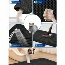 Honeycomb Double-Layer Cat Litter Mat, Waterproof, Non-Slip And Easy To Clean, Effectively Controls Cat Litter Tracking - Multicolor - View 10