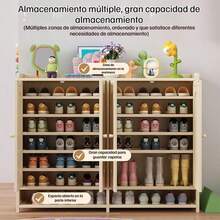 Mueble Zapatero Gran Capacidad Para Recibidor Con 4 Puertas 7 Niveles - Blanco - Ver 5