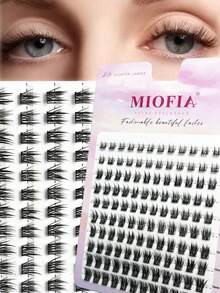 MIOFIA 新款 120入/組 混長俄羅斯濃密睫毛，8mm-14mm 混長，自然風格俄羅斯扁平濃密蓬鬆手工貂毛睫毛簇，DIY居家使用，類貂毛質感，自然柔軟，增強眼妝效果 - D - 查看 7