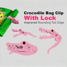 3pcs Fun Crocodile Shaped Snack Bag Sealing Clips Food Bag Packaging Clips Lightweight Durable Kitchen Gadget - View 1