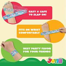 JOYIN 144 Pcs Slap pulseras para niños a granel pulseras con los animales, la amistad, el corazón de impresión 36 Diseños, para los niños de Pascua Fiesta de Favores - Multicolor - Ver 4