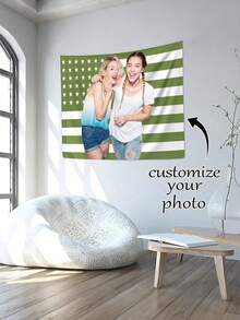 1 pieza Tapiz personalizable y personalizado, imagen personalizada, decoración del hogar de moda, regalo unisex, adecuado para el Día de la Madre, ceremonia de graduación y otras ocasiones, multifuncional, altamente decorativo - Multicolor - View 2