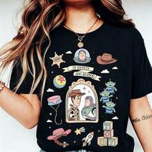 Licensed Disney Tee With Retro Toy Story Print Including Woody, Buzz And Classic Elements. Soft Cotton, Unisex For Daily Wear, Travel And Gifting. - 白色 - 查看 5
