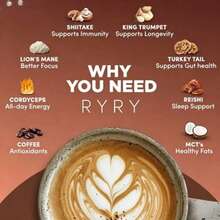 Limited Time Buy 2 Get 1 Free Mushroom Coffee USDA Organic With 6 Adaptogenic Mushrooms And MCT Oil, USA Grown Instant Coffee …For Better Energy, Focus, Digestion, Immunity With Turkey Tail, Shiitake, Lion's Mane - 3 件裝 - 查看 4