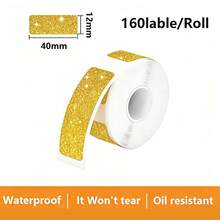 12x40mm Nhãn dán lấp lánh cho máy in nhãn Markife P15 P12 P11 D30 Q30S, chống nước, tự dính, giấy chủ đề - 12x40mm - Xem 8