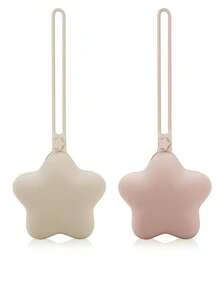 Random 2pcs/1pc Minimalist Cute Portable Storage Bag Solid Color One-Piece Baby Pacifier Storage Bag Star Pacifier Box - Multicolor - View 3