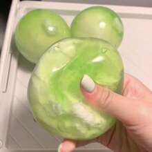 1pc Green Grape-Shaped Squeeze Ball, Cute Jumbo Stress Relief Fidget Toy For Adults, Fun Desktop Decompression Toy, Party Favor & Gift Idea - Multicolor - View 8