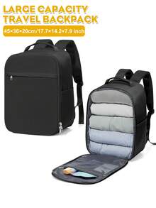 Travel Backpack For Men, Casual Middle School Student Backpack, Multi-Layer Black Backpack, Large Capacity Backpack, 15.6-Inch Laptop Backpack, Outdoor Commuter Backpack, Multi-Functional New Style Luggage Bag, Business Fashion Backpack, Teacher Classroom Document Backpack, Back To School Backpack - Multicolor - View 6