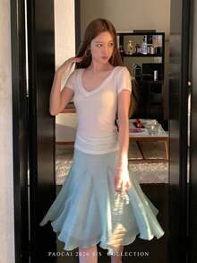 Women Skirts - Mint Green - View 3
