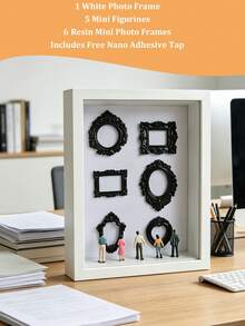 1 Set DIY Mini Museum Silhouette 3D Photo Frame Kit, Includes Gold Resin Mini Frame Set, Celebrate Precious Memories In A Unique Way, Personalized And Distinctive Commemorative Photo Frame Decor - Multicolor - View 18