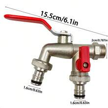IBC水箱轉接頭 S60x6粗牙轉1/2"水龍頭快接閥，耐用水箱替換接頭，適用於園藝灌溉 - A - 查看 10