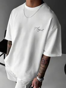 Men's Casual T-Shirt With Urban Style Geometric Pattern - 白色 - 查看 2
