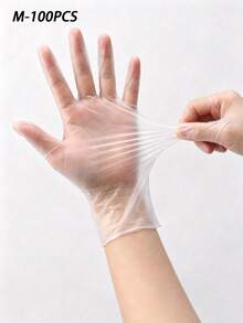 100pcs Disposable Gloves, Super Durable, Made Of TPE Material, Suitable For Food Handling, Baking, Cleaning Protection, Kitchen, Pet Care, Hair Salon And Home Cleaning. Note: These Gloves Are Packaged In Bags To Prevent Damage During Transportation. - Transparent - View 8