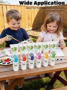12-Color Washable Children's Finger Paint Set, 36ml Per Tube, Vibrant Art Paints, Suitable For Toddler Handprint Art And Preschool Creative Activities - 12 Colors - View 5