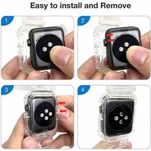 1 Stück transparentes TPU Uhrenarmband, kompatibel mit Apple Watch SE/9/8/7/6/5/4/3/2/1 Modellen (38/40/41/42/44/45mm) - Schwarz - Übersicht 6