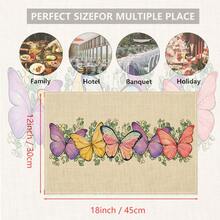 1pc/4pcs/6pcs/8pcs Butterfly Table Mat, Breakfast Mat, Coffee Bar Mat, All-Season Decorative Mat, Washable Table Mat, Room Decor, Kitchen Table Mat, Indoor/Outdoor Party Decor, Home Decor, Ideal Gift - Multicolor - View 10