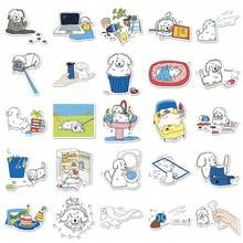 50pcs Cute Cartoon Adorable Dog Home Stickers, Hand-Drawn Playful Dog Graffiti Sticker Pack, Motocross Stickers, Waterproof Vinyl Stickers, Bulk Pack, Suitable For Water Bottles, Skateboards, Suitcases, Laptops, Car Bumpers, Theme Party Supplies - F - View 3