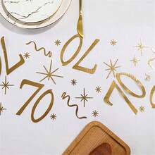 1 Roll Gold Birthday Number 70 Table Runner, Polyester Mesh, Durable, Skin-Friendly And Soft, Lightweight And Breathable, Suitable For Room, Bedroom, Living Room, Kitchen Decoration, Birthday Party, Holiday Celebration Decor - View 8