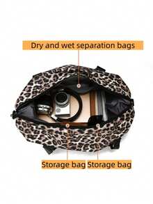 New Fashionable Travel Bag With Jacquard Pattern, Minimalist Niche Design, Stylish And Popular, Suitable For Short Trips, Fitness, With Spliced Color Blocks, Large Capacity, Versatile - Brown - View 9