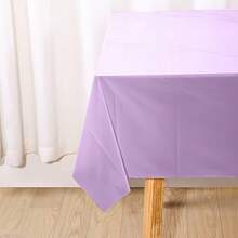5pcs Purple Plastic Tablecloths, Rectangular PE Material, Suitable For Celebrations, Parties, Weddings, Indoor And Outdoor Use, Waterproof, Oil-Proof, No-Wash Plastic Tablecloths, Thick And Durable, Solid Color Tablecloths For Party, Picnic, Dessert Table Decor - A - View 4