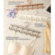 2/4/6pcs Spaghetti Strap Bra Hooks Wavy Design For Clothing Storage Hat Organizer Pants Rack Multi-Functional Home Closet Hanging System Wall Mount Accessories - View 2