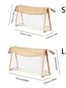 New Cross-Border Women's Handheld Cosmetic Organizer Bag Transparent Toiletry Storage Bag - Beige - View 5