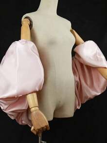 European And American Bride Host Evening Gown High-End Annual Meeting Accessories Exaggerated Runway Bride Short Versatile Short Shawl - Baby Pink - View 5