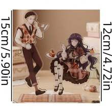 1pc 2D Flat Anime Character Afternoon Tea Time Series Acrylic Stand, Perfect For Display In Bedroom, Study And Office Desk, High-Quality Product With Fine Spray Process, Birthday Gift, Halloween Gift, Christmas Gift Series - Multicolor - View 4