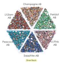 YONGNING 3mm 4mm 5mm AB 樹脂非熱燙水鑽 平底塑料水晶鑽石 大包裝 DIY 用 - 5mm 1100pcs - 查看 5