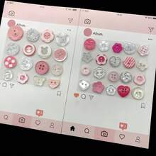 6/12/18/24/32/38/46/52/58/66/72/78/86/92/100Pcs Random Style Pink Buttons, Multiple Styles Randomly Distributed, DIY Handmade Buttons Suitable For Cardigans, Sweaters - Multi-Functional Versatile Decorative Buttons, Pink Series Loved By Women, Clothing Embellishment Decorative Buttons - Random Styles - View 6